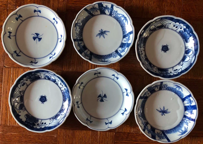 Set of 6 Blue and White Small Plates - photo 2