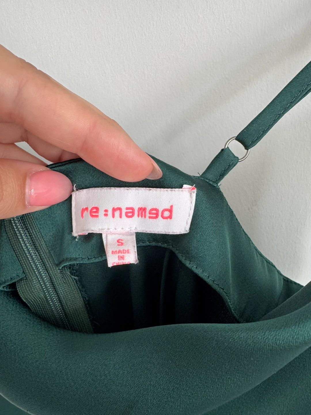 re:named satin slip dress - emerald green - photo 2