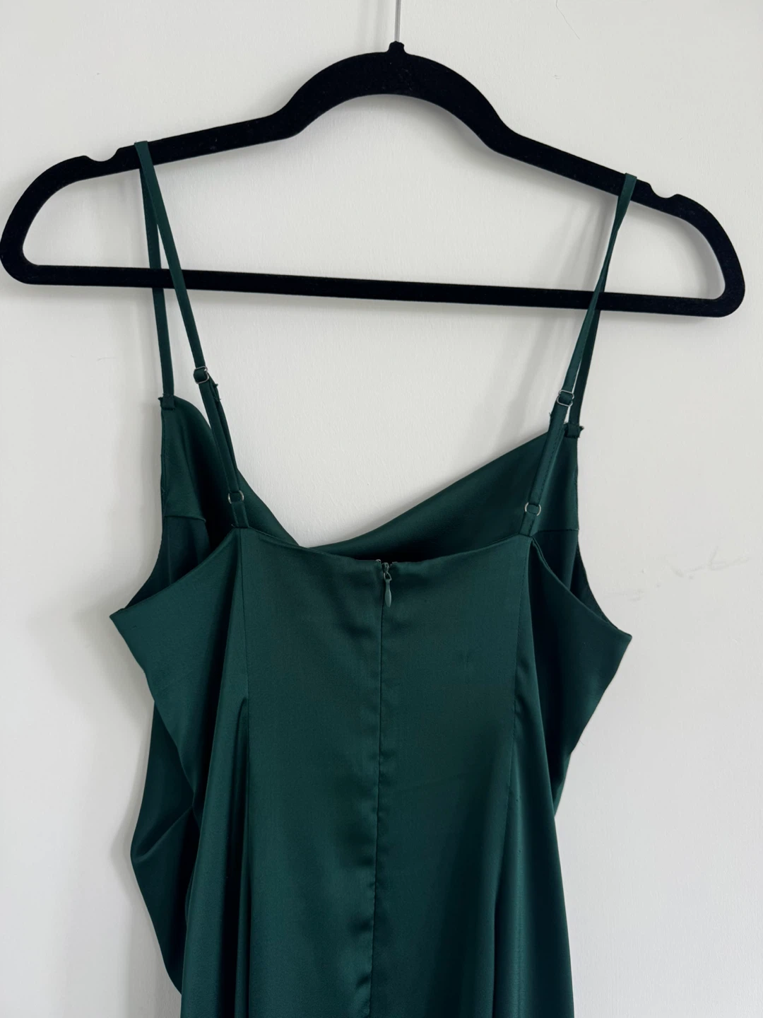 re:named satin slip dress - emerald green - photo 3