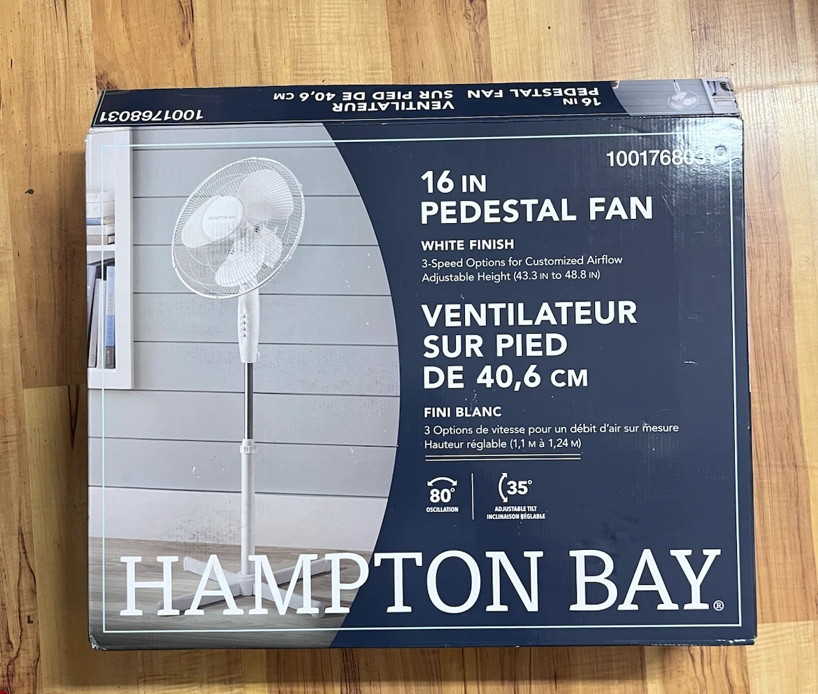 MOVING OUT SALE- Hampton Bay 16 in. Pedestal Fan - White