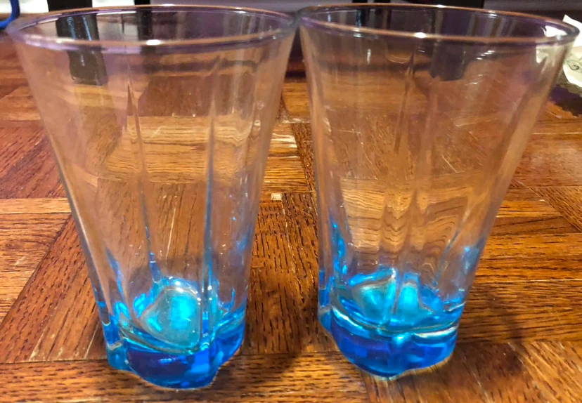 Set of 2 Blue Tumbler Glasses