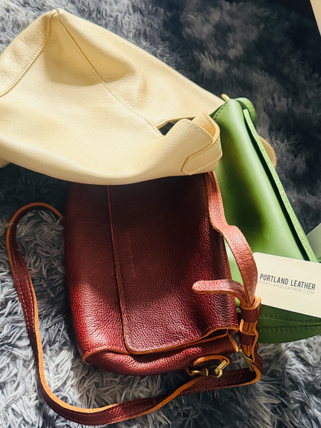 Portland Leather Crossbody Bags - Set of 3