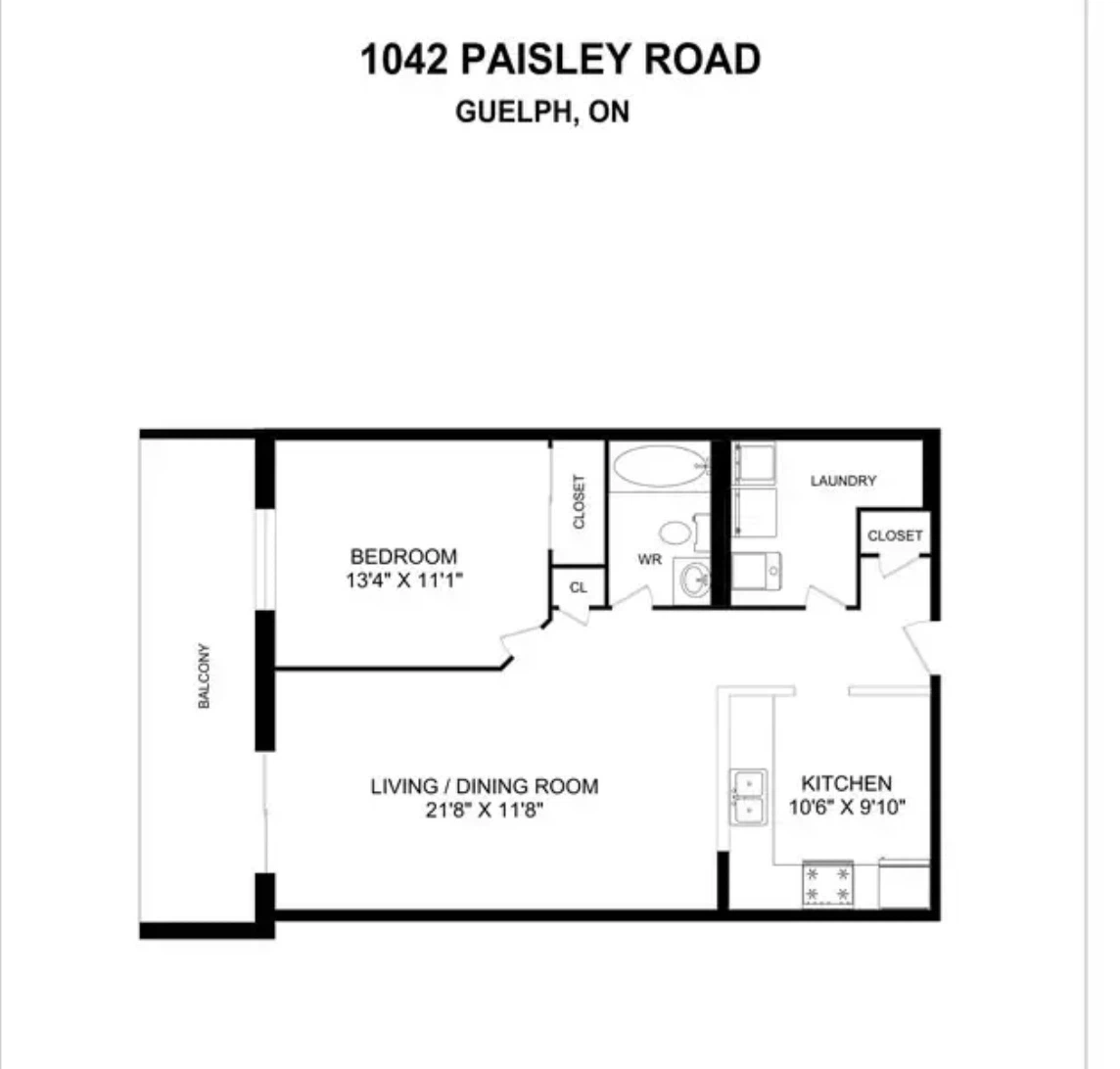 1 Bedroom Apartment - 1042 Paisley Road, Guelph
