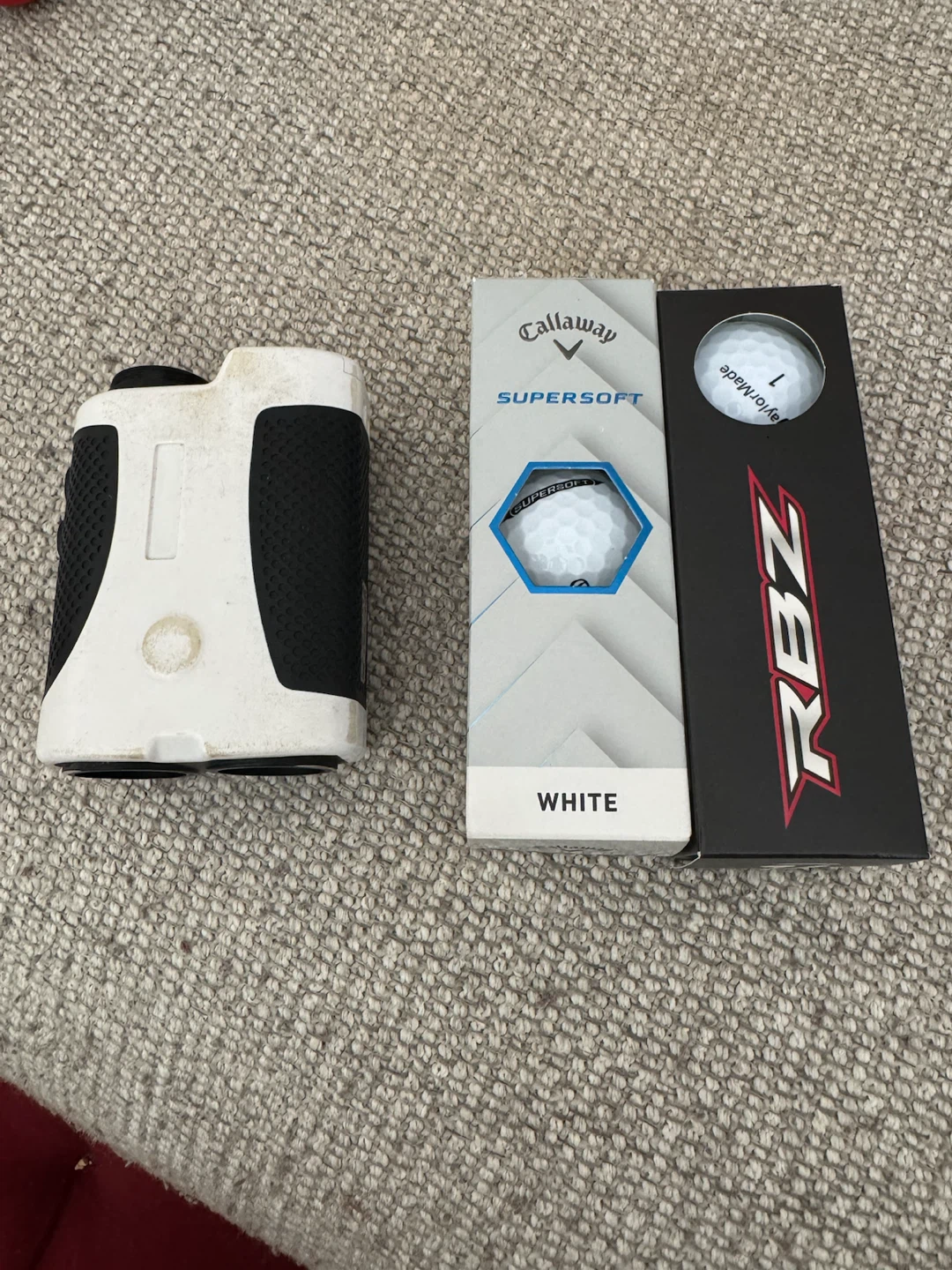 Callaway Supersoft and Taylormade RBZ Balls and range finder