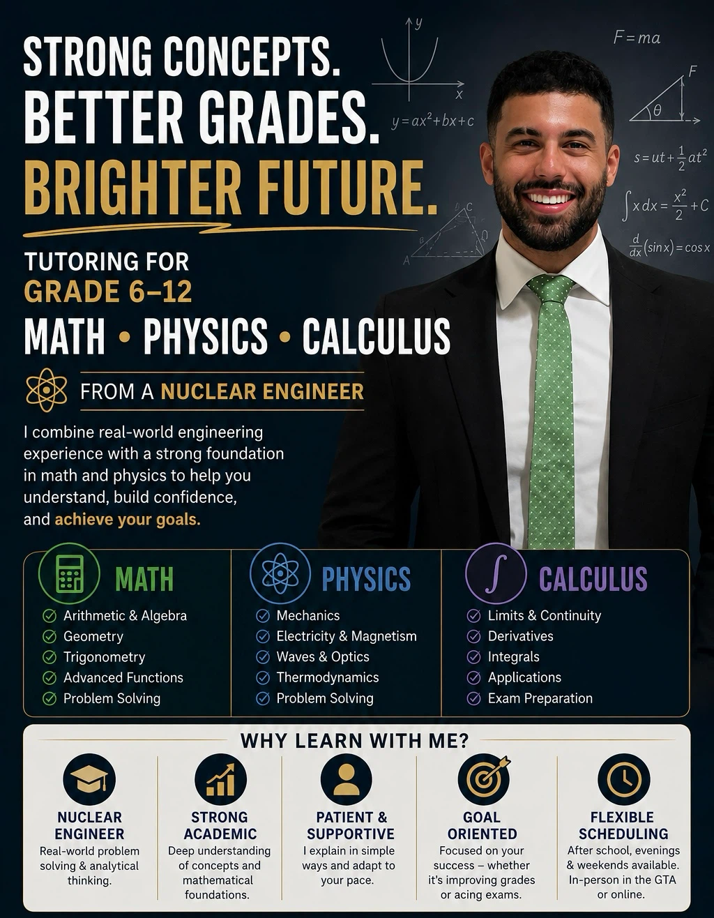 Tutoring for Grade 6-12 Math, Physics & Calculus