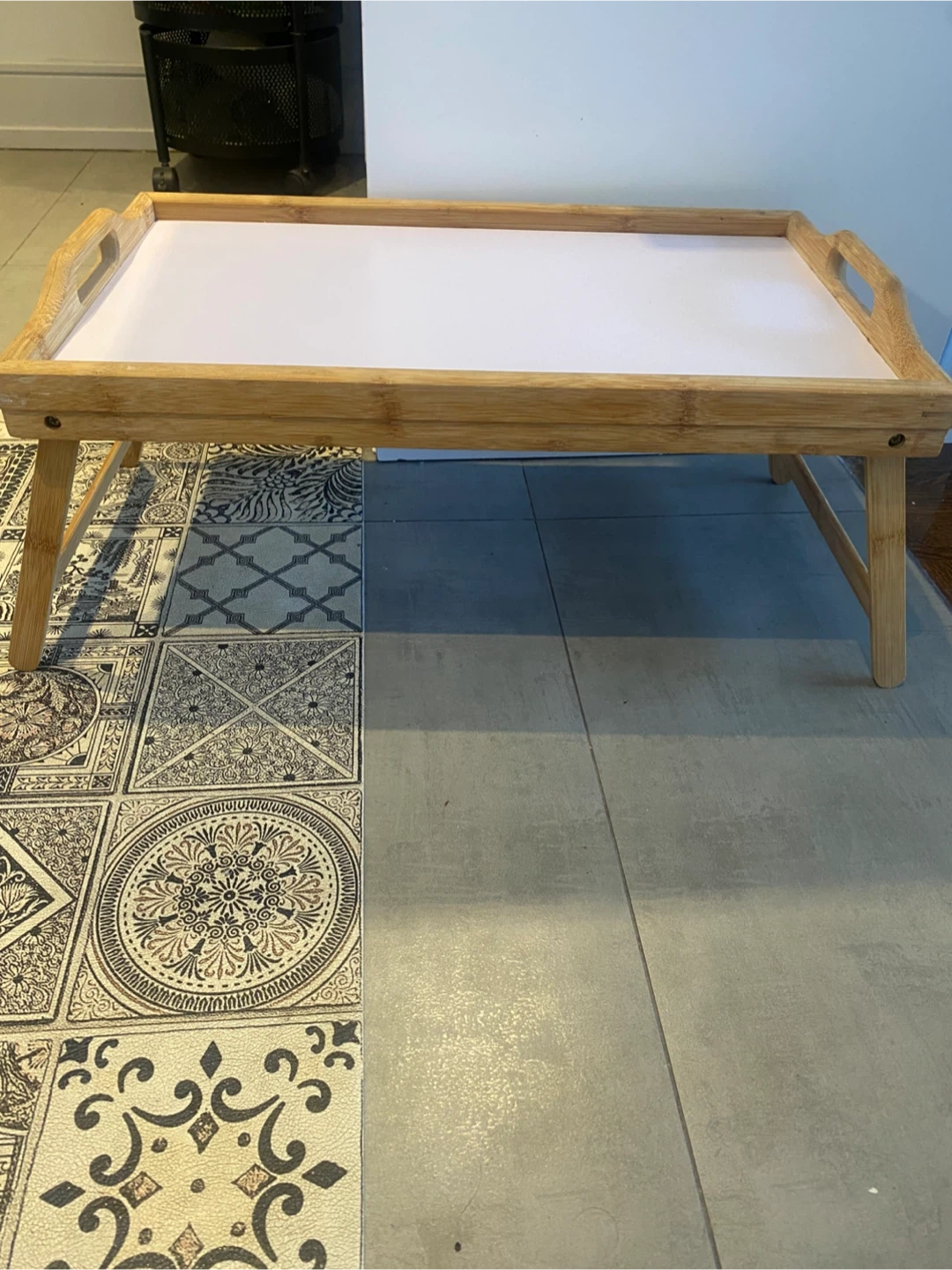 Bamboo Lap Tray with White Surface