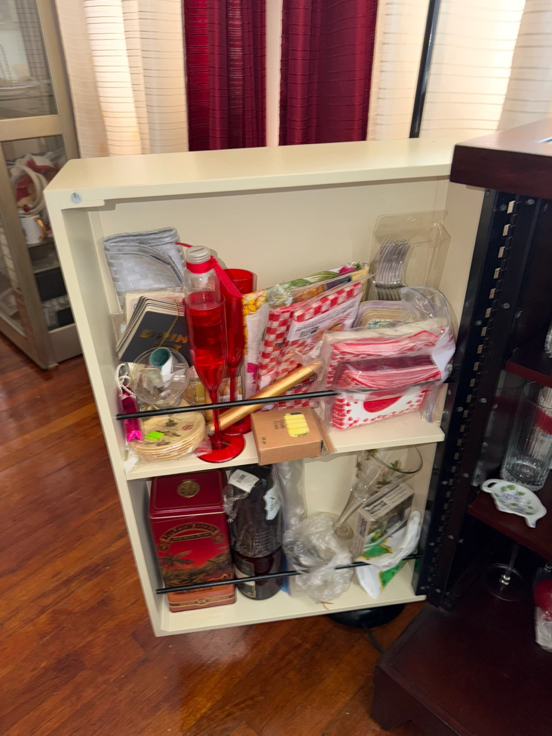 Wooden Bar Cabinet with Glass Top - photo 3