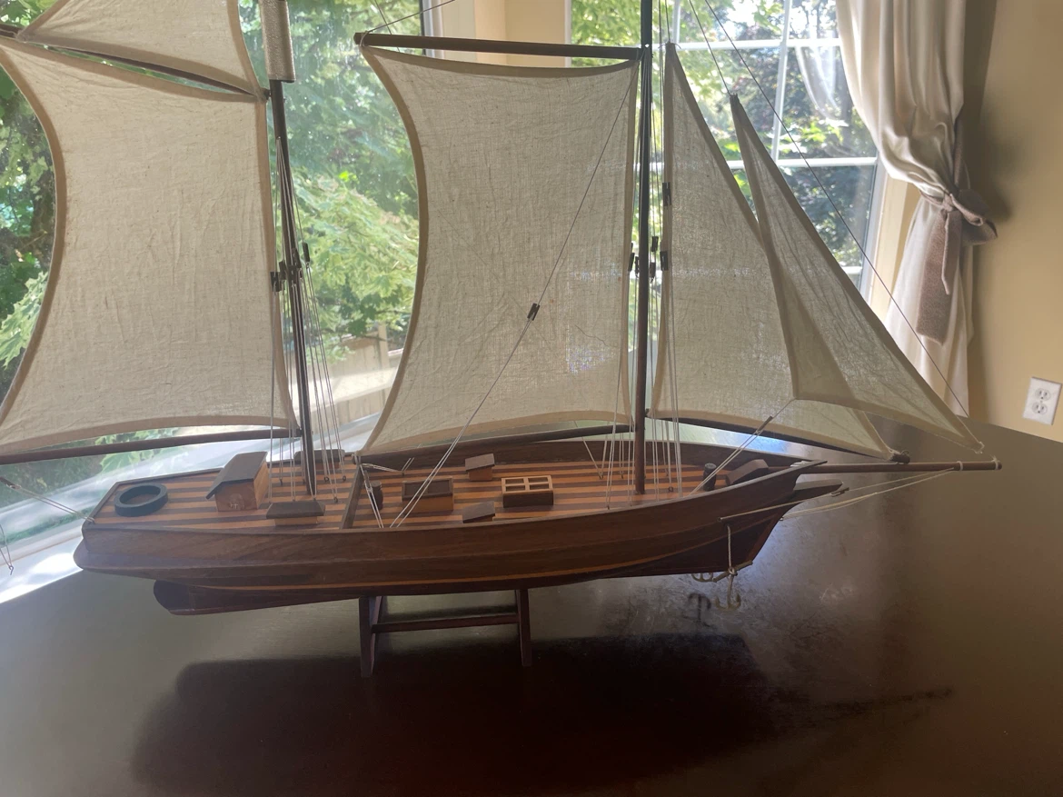 Wooden Sailboat Model