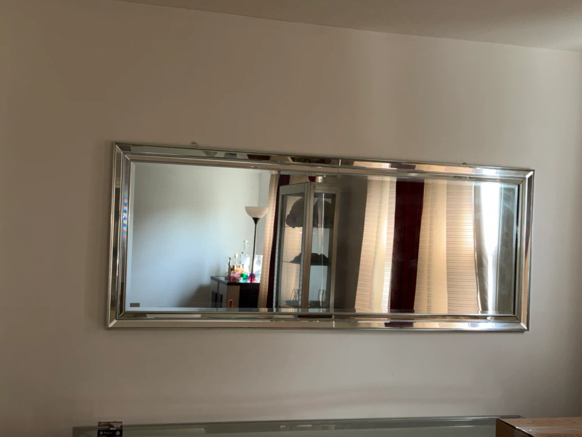 MODA!!! Rectangular Wall Mirror with Silver Frame