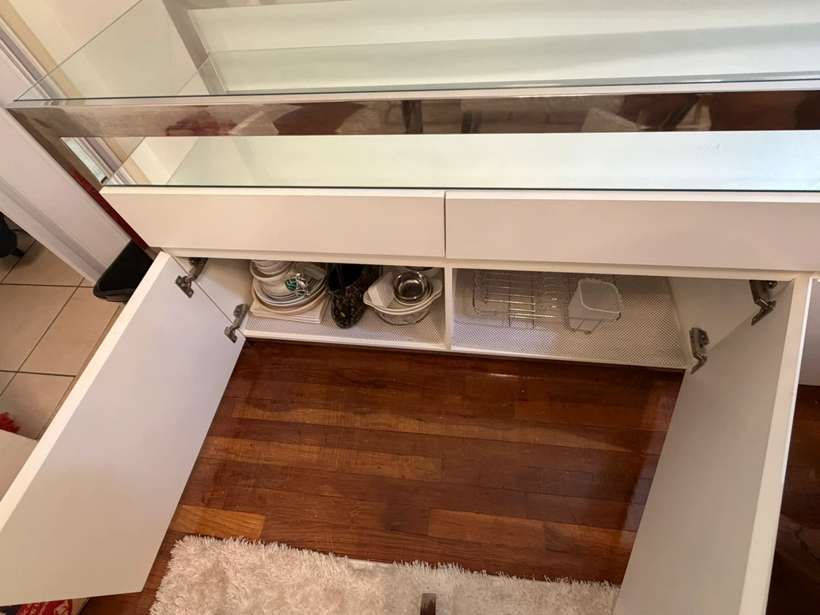 MODA!!! White Dresser with Glass Top - photo 5