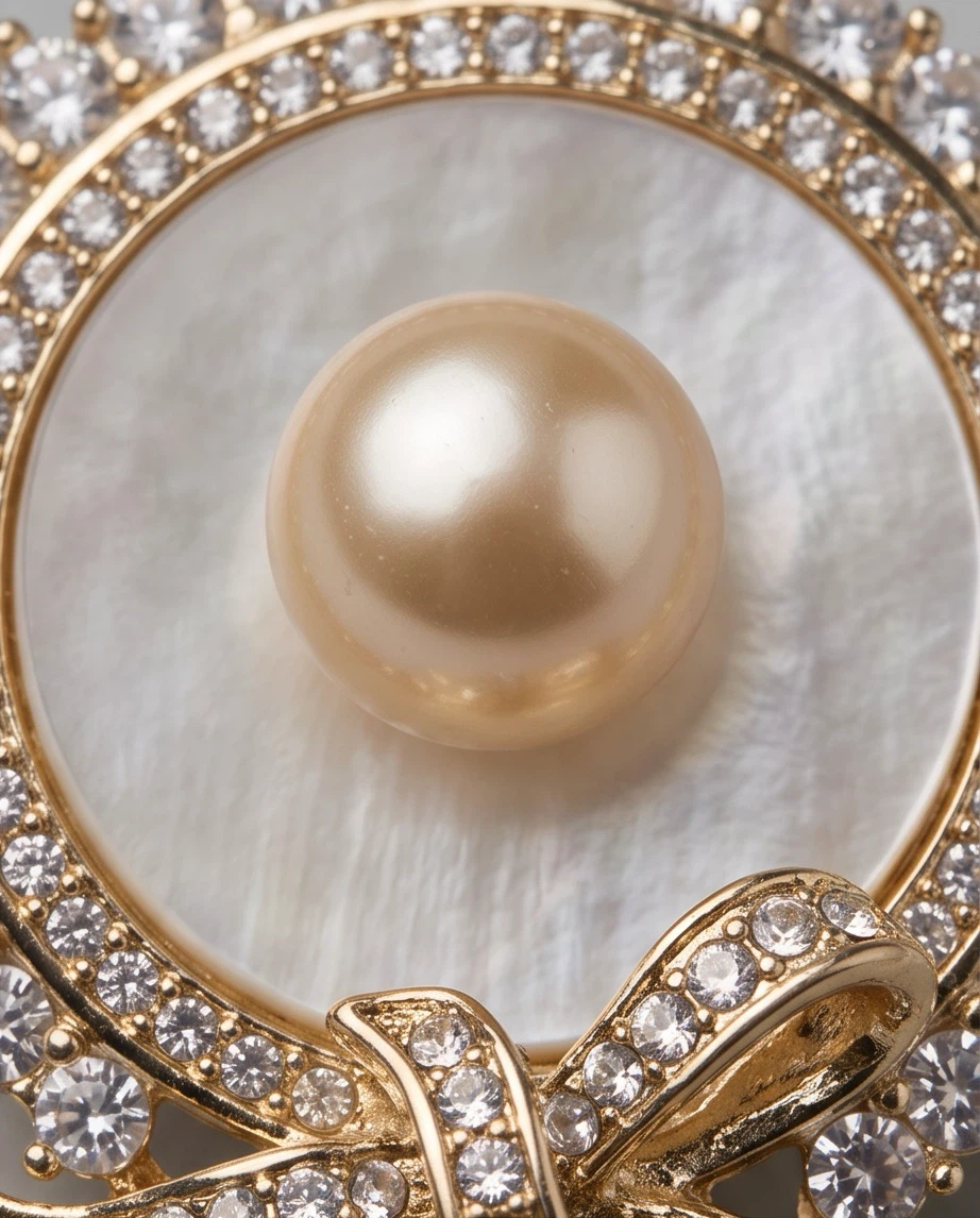 Women's South Sea Pearl and Crystal Bow Brooch - photo 3