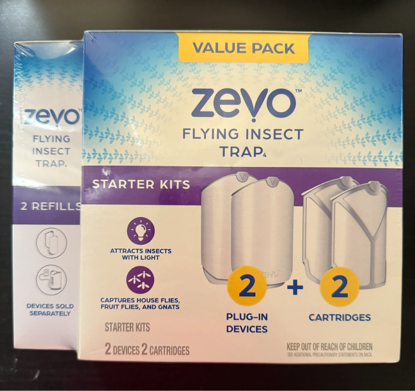 Zevo Flying Insect Trap Value Pack - 2 Devices, 2 Cartridges