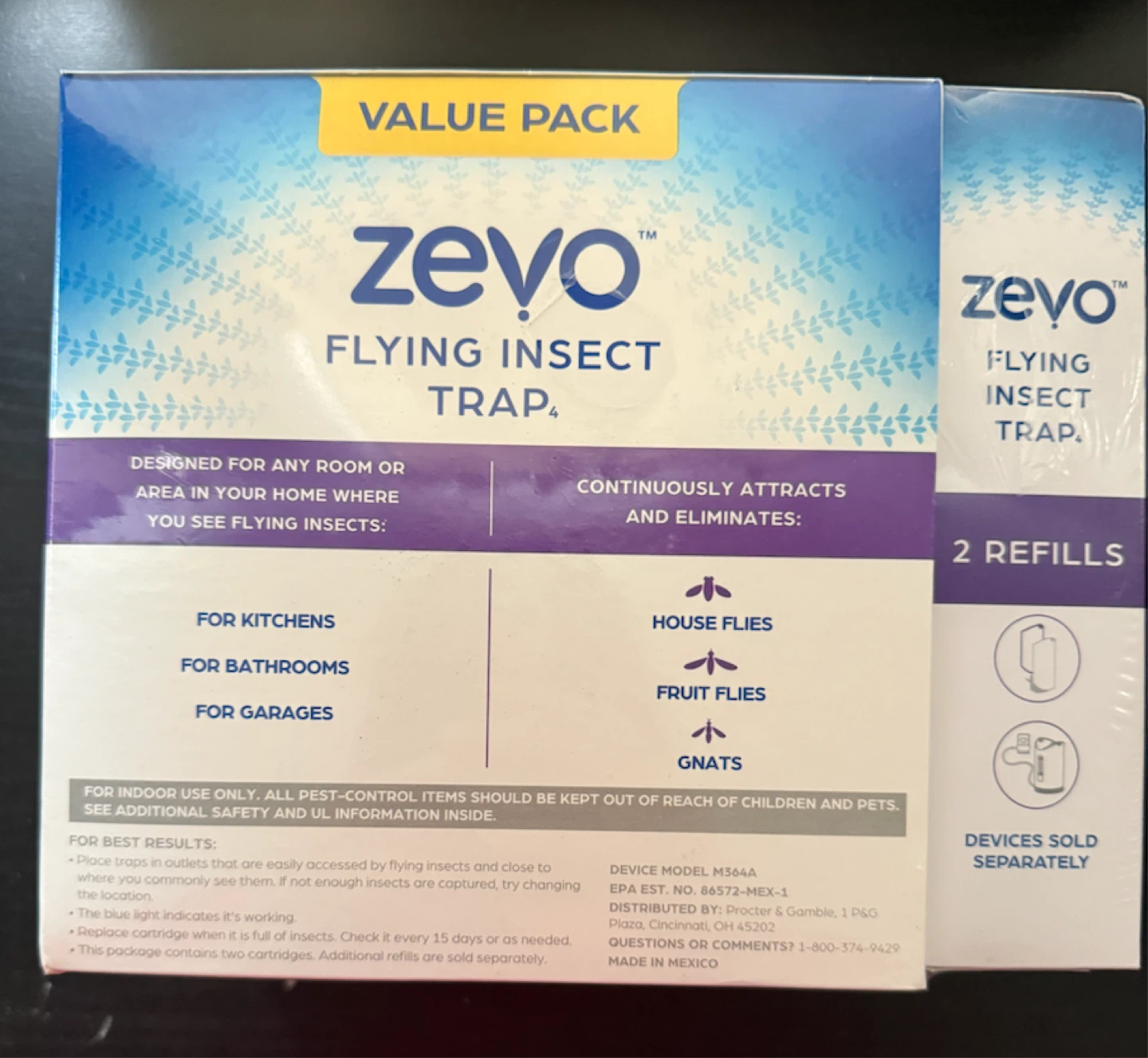 Zevo Flying Insect Trap Value Pack - 2 Devices, 2 Cartridges - photo 2
