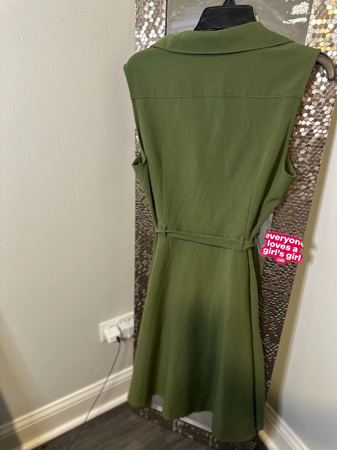 Sharagano Olive Green Sleeveless Button-Up Midi Dress - Size 12 - photo 2