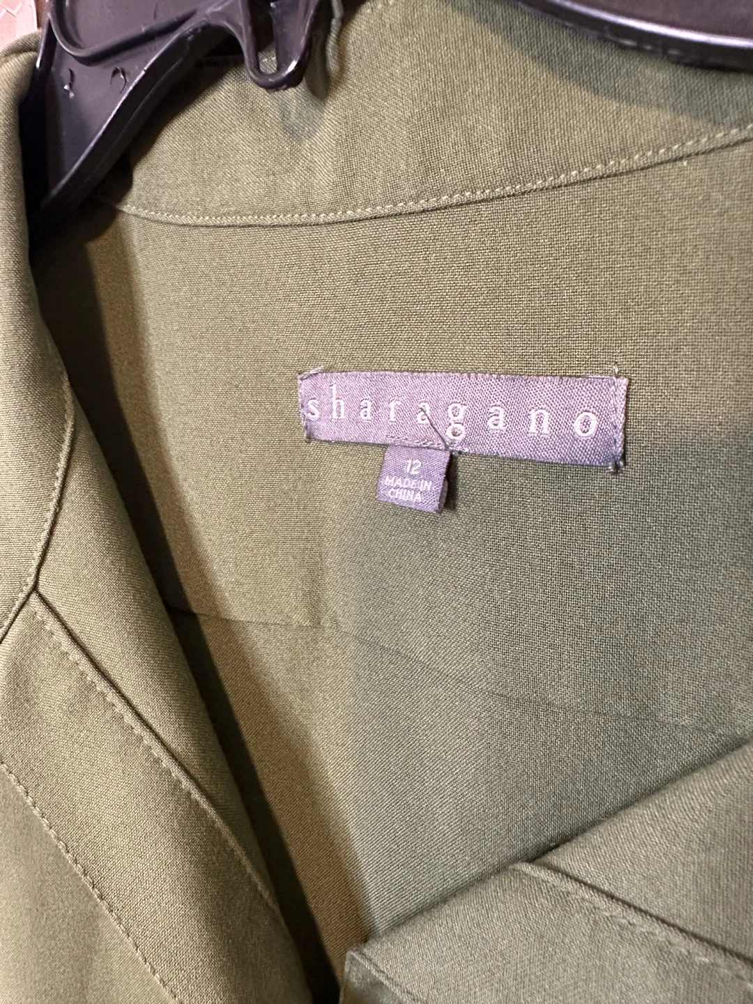 Sharagano Olive Green Sleeveless Button-Up Midi Dress - Size 12 - photo 3
