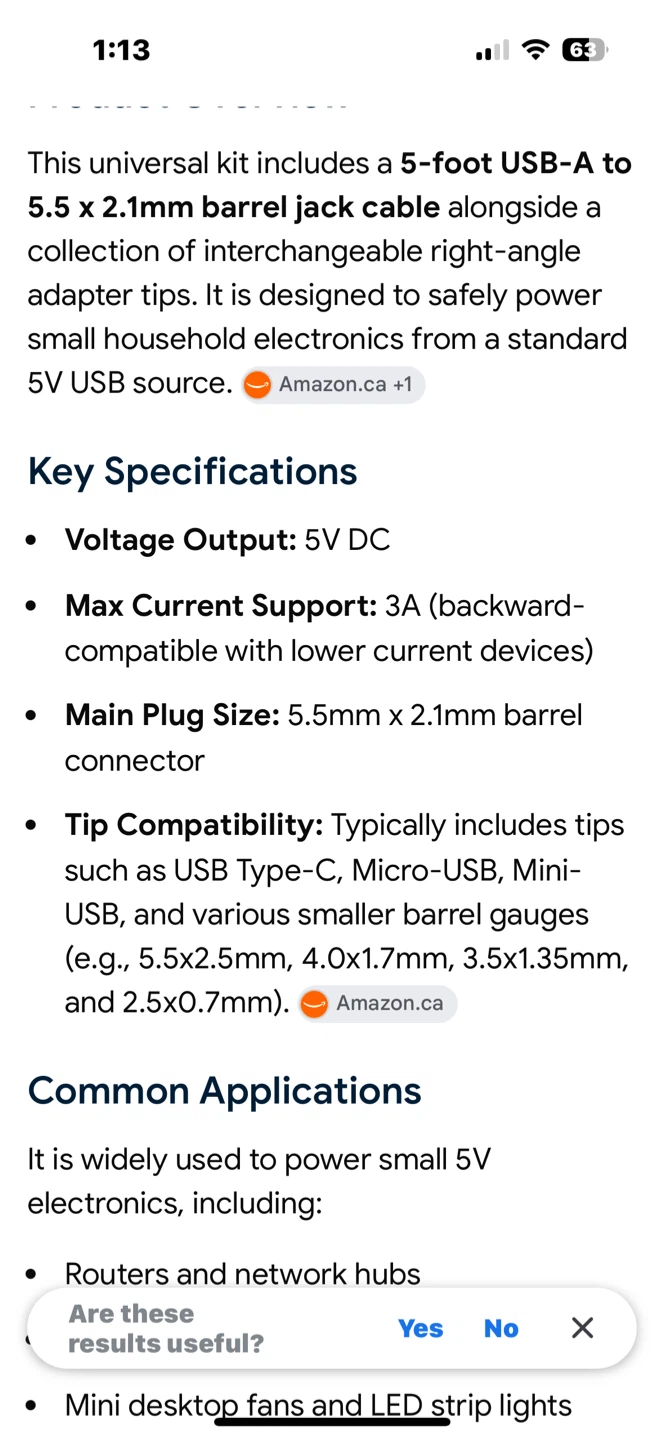 LIANSUM USB to DC 5V Power Cord with 10  Connectors - photo 2
