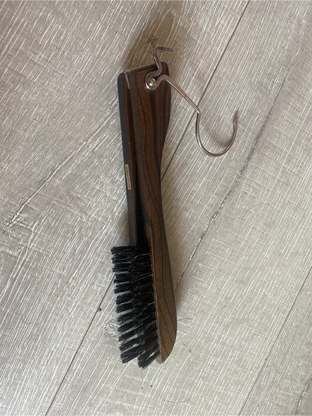 Vintage Collapsible Wooden Clothes Brush with Hanger - photo 5