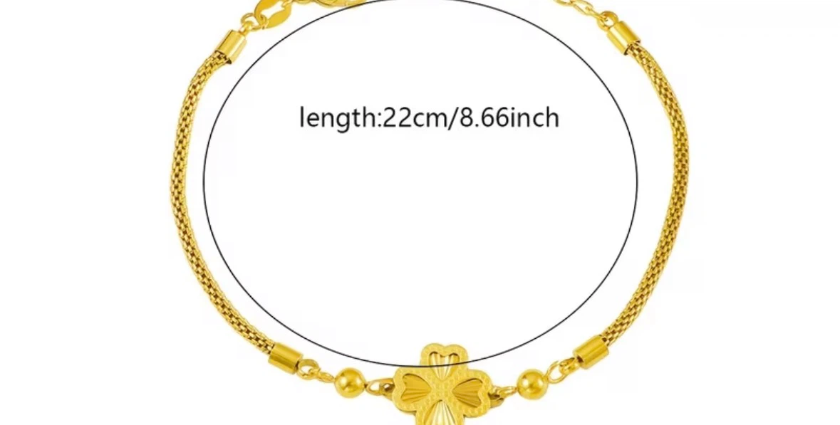 Gold Clover Bracelet 22cm - photo 2