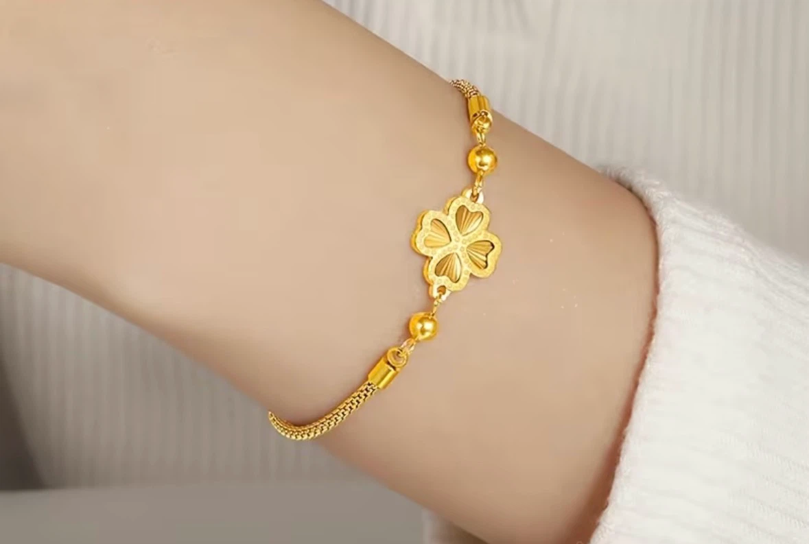 Gold Clover Bracelet 22cm - photo 3