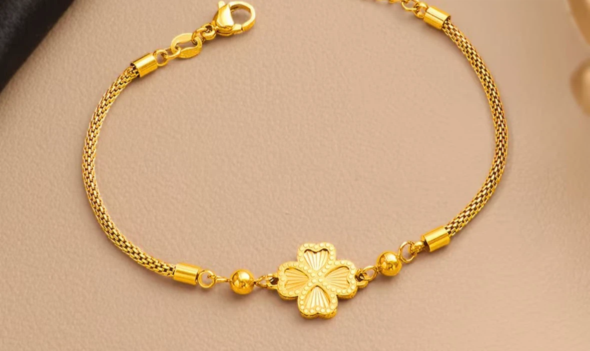 Gold Clover Bracelet 22cm - photo 4