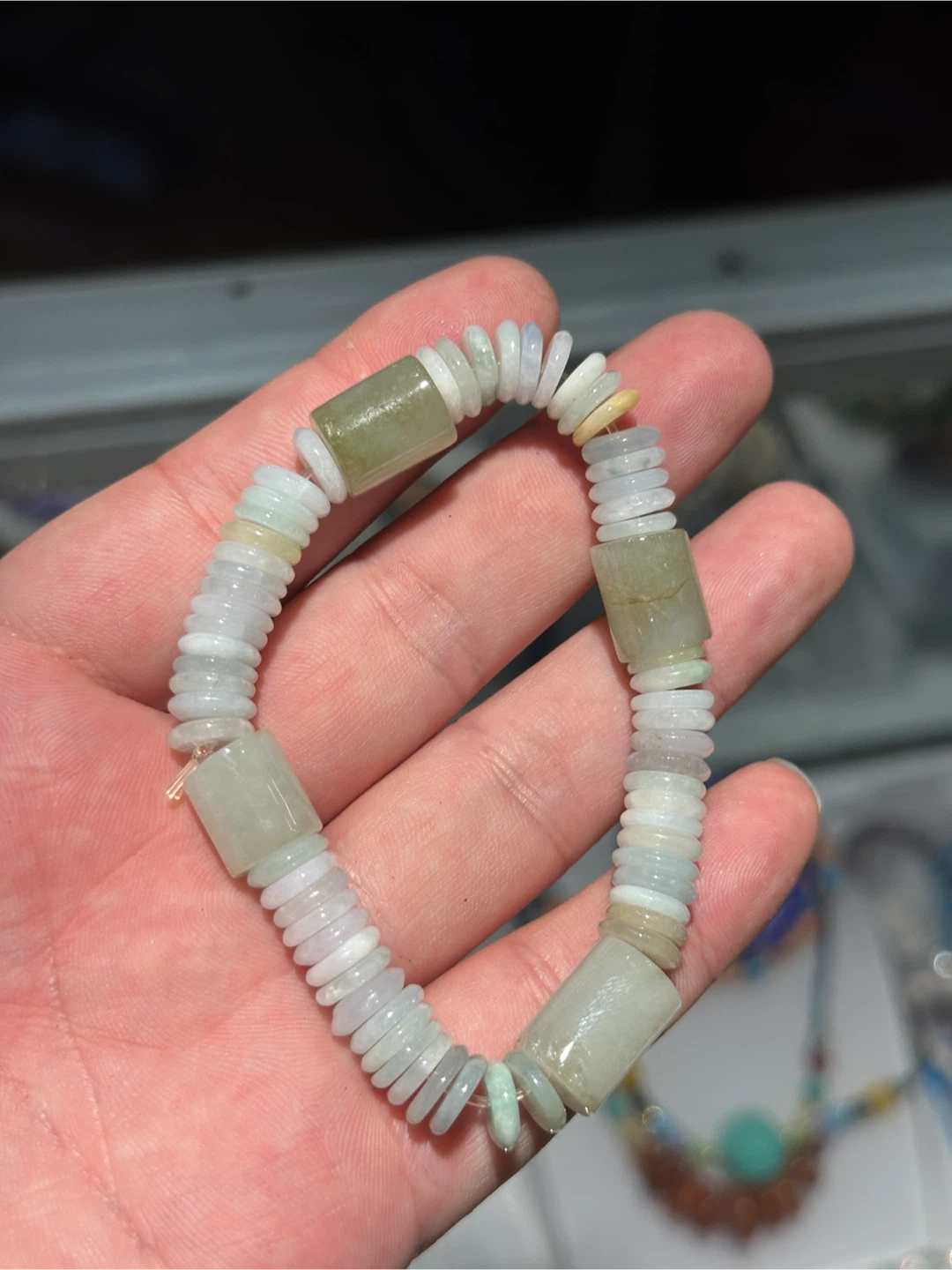 Jade Beaded Stretch Bracelet - photo 2