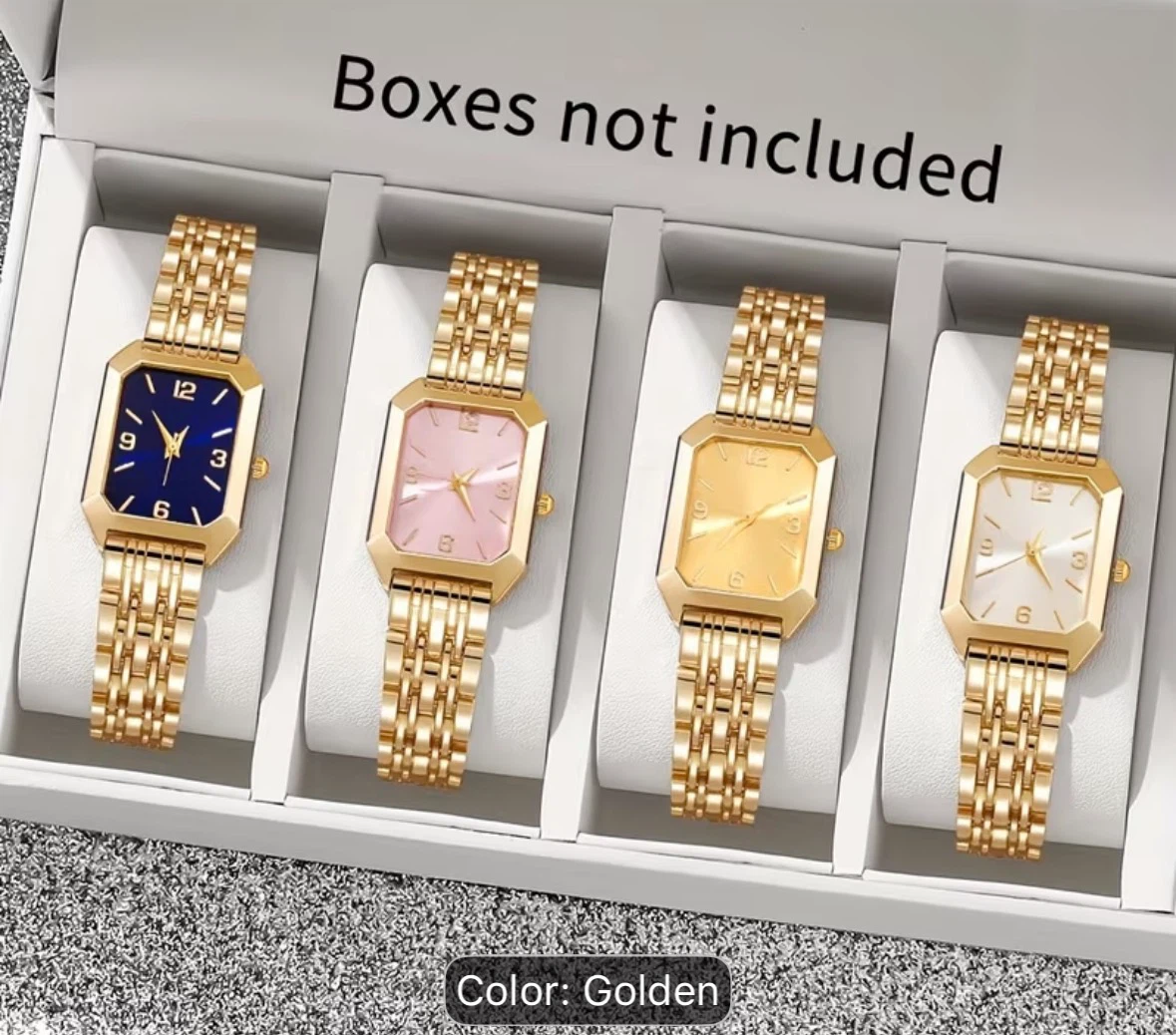 Gold Rectangular Face Watch - photo 3