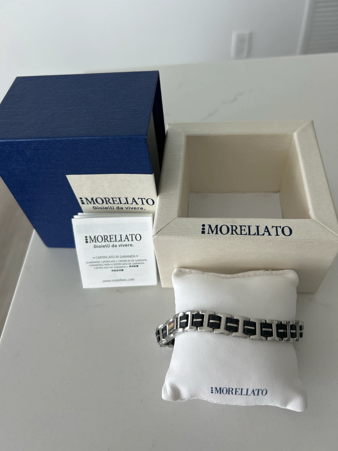 Morellato Stainless Steel and Black Bracelet