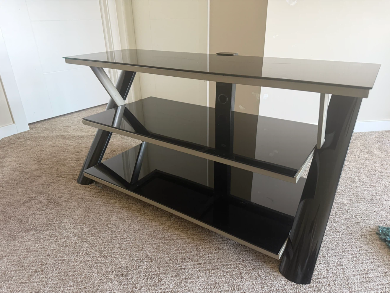 Black Glass TV Stand