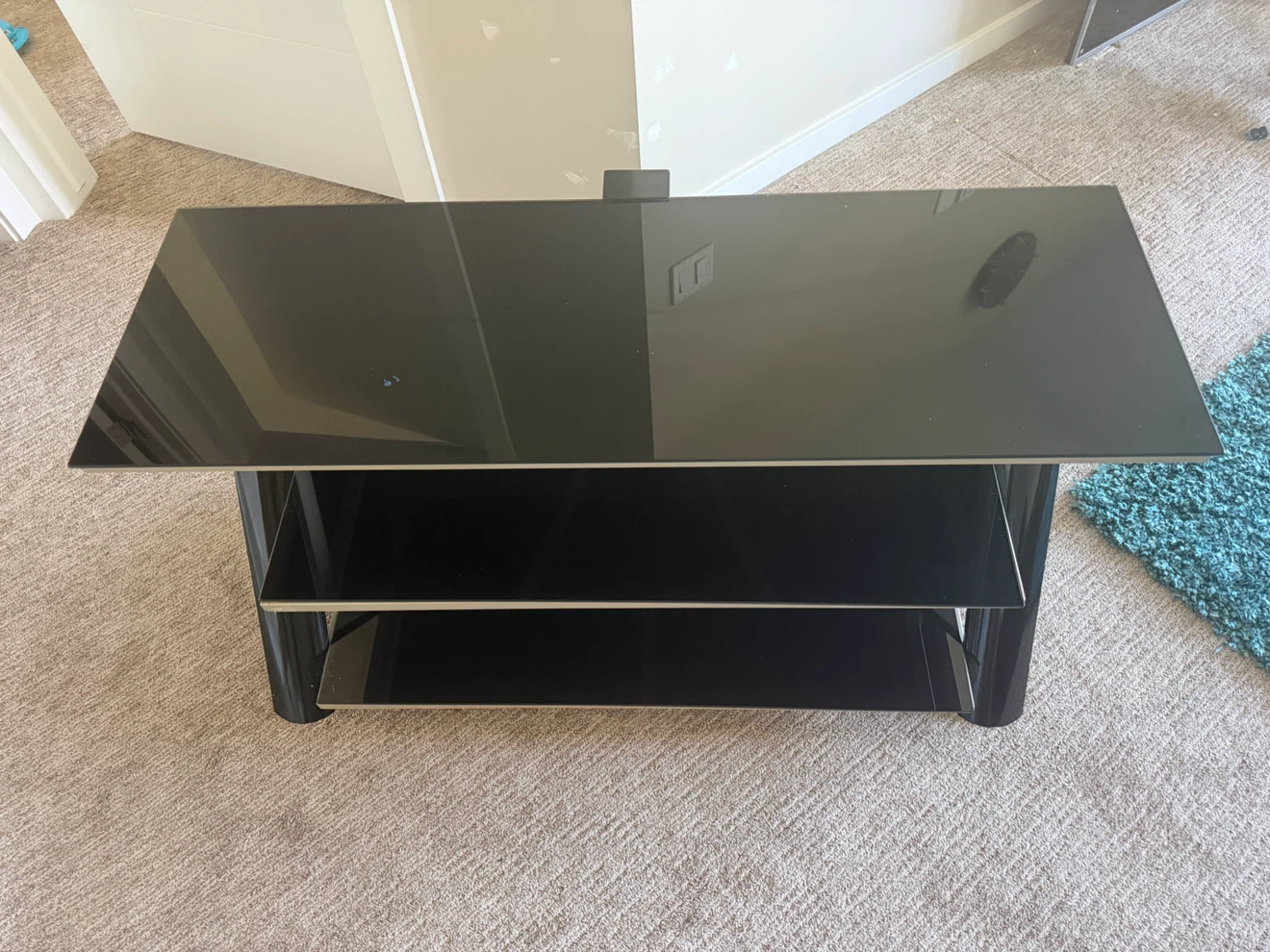 Black Glass TV Stand - photo 2