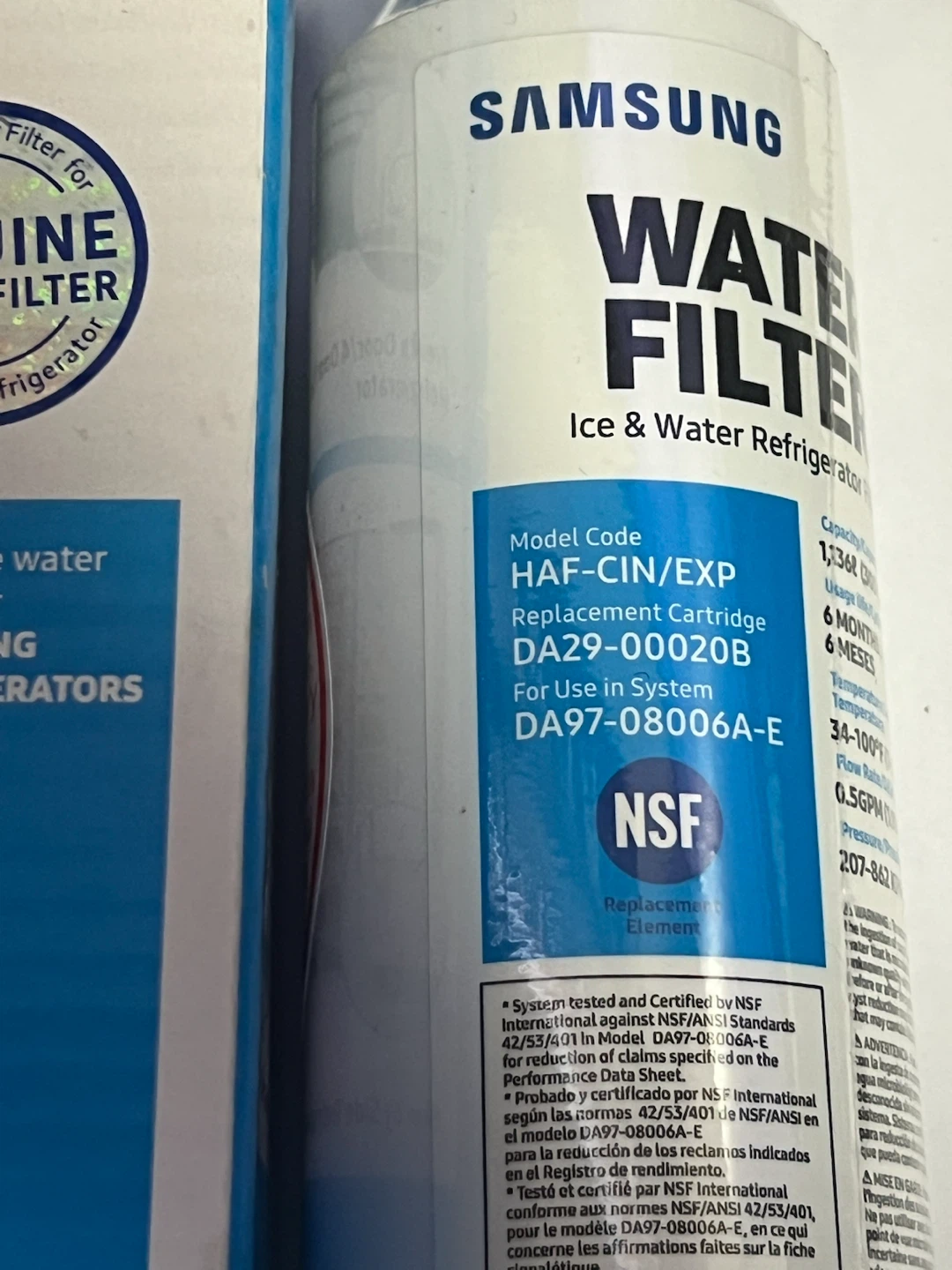 Samsung Water Filter HAF-CIN/EXP DA97-00020B for Refrigerators - photo 3