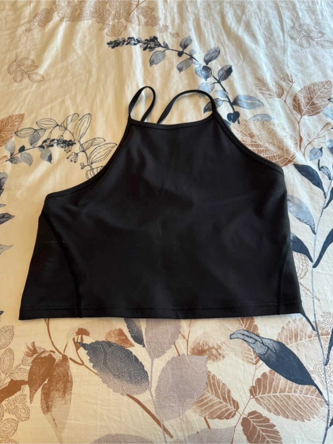 Lululemon Black Halter Neck Crop Tank Top