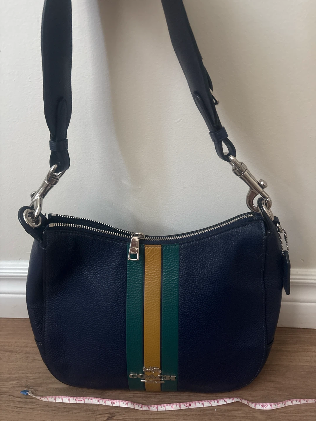 Coach Navy Leather Shoulder Bag