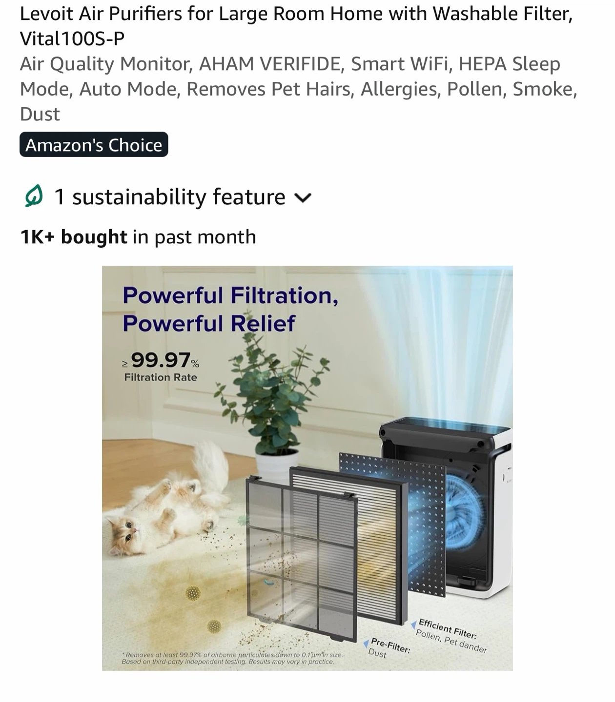 Levoıt Vital 100S-P Smart Air Purifier - photo 4