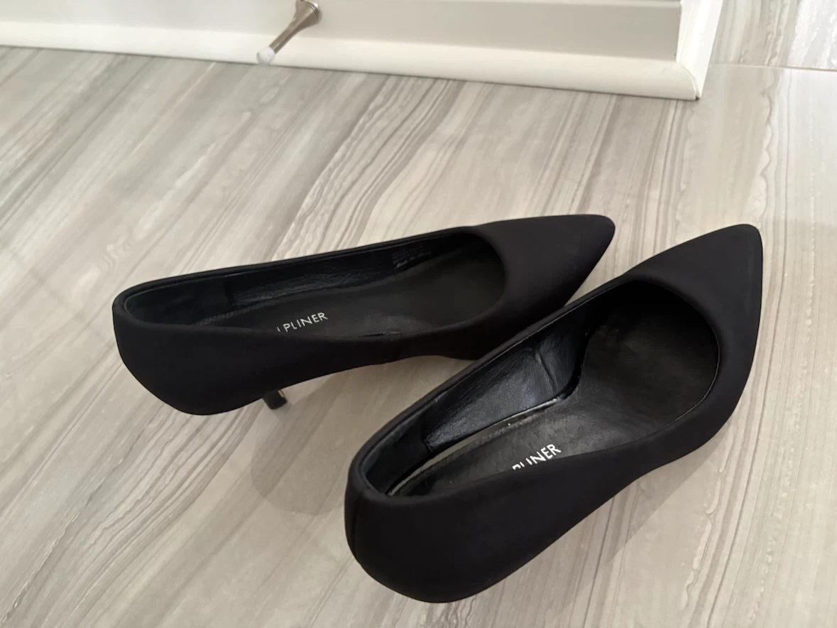 Donald J Pliner Black Fabric Kitten Heel Pumps - photo 2