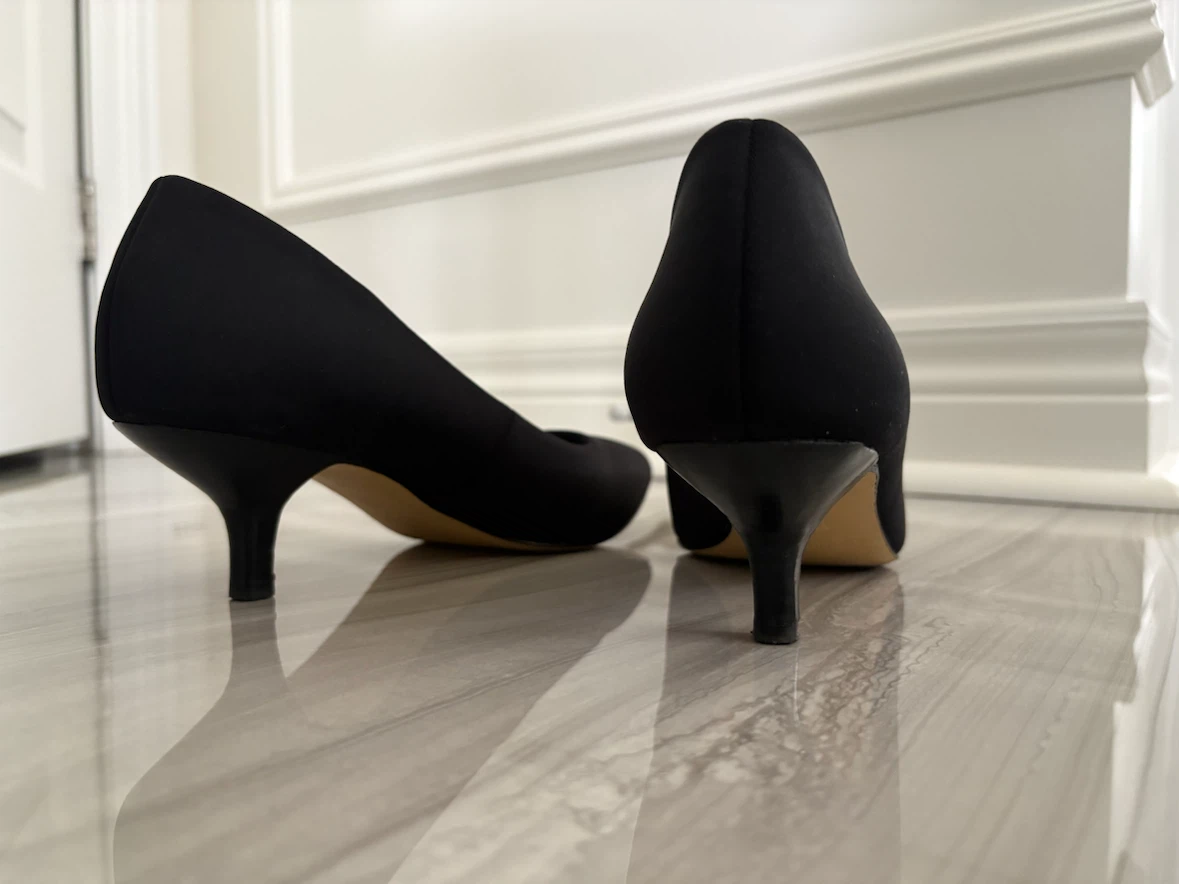Donald J Pliner Black Fabric Kitten Heel Pumps - photo 3