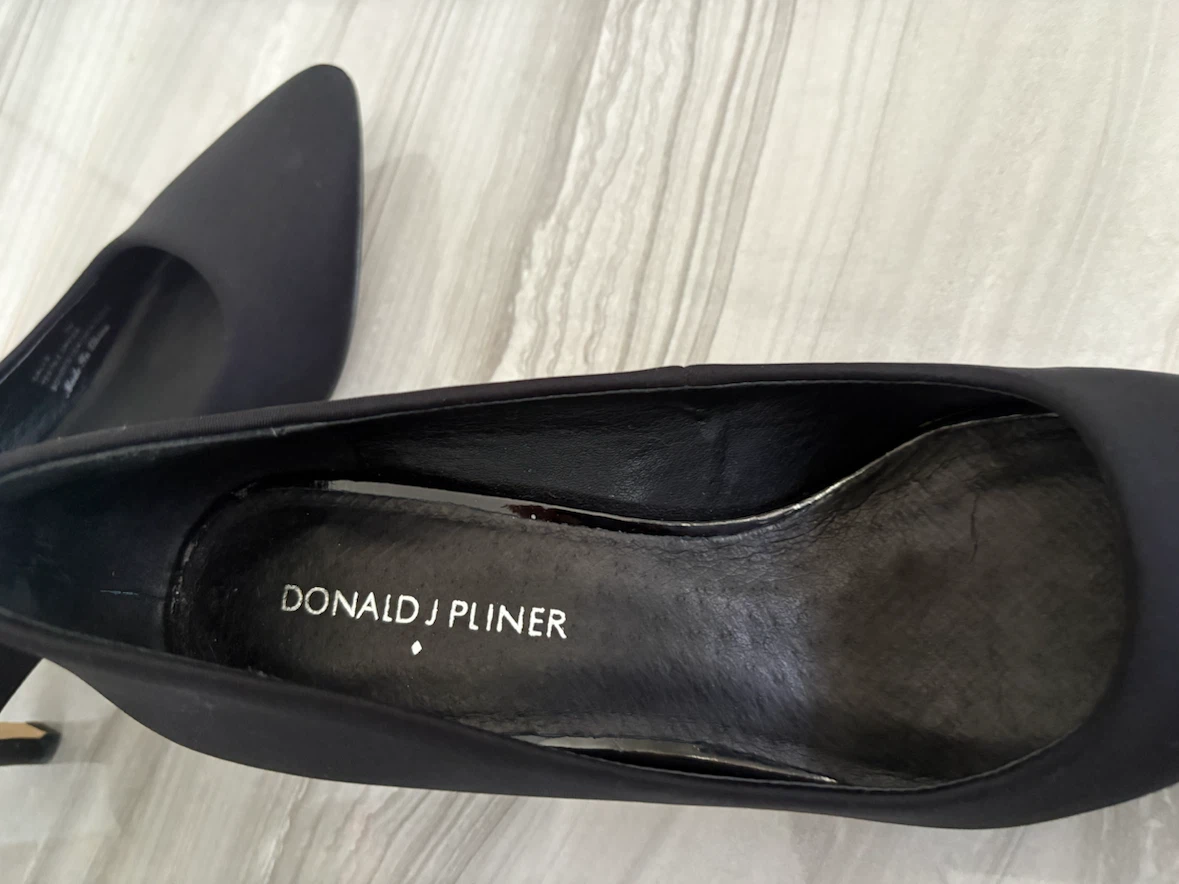 Donald J Pliner Black Fabric Kitten Heel Pumps - photo 5