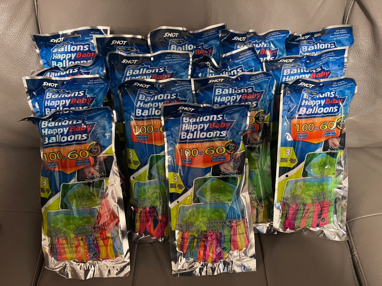 HUGE LOT of self-sealing water balloons. 1500 balloons total.
