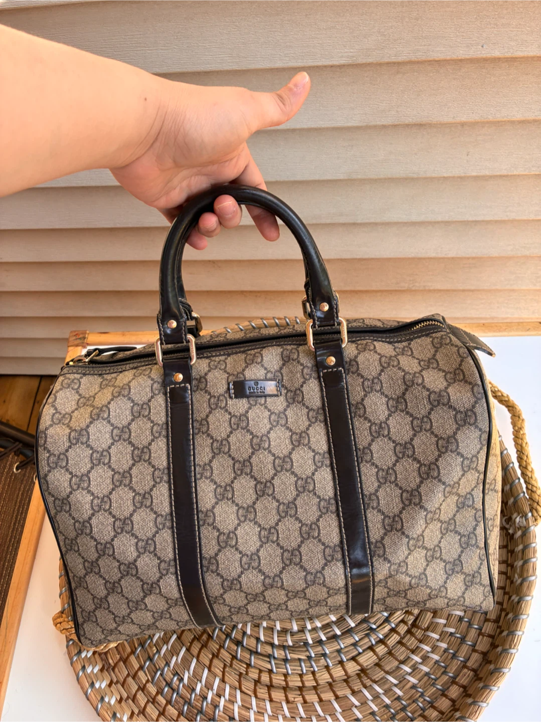 Gucci Brown GG Supreme Canvas Satchel  ( with entrupy) - photo 3