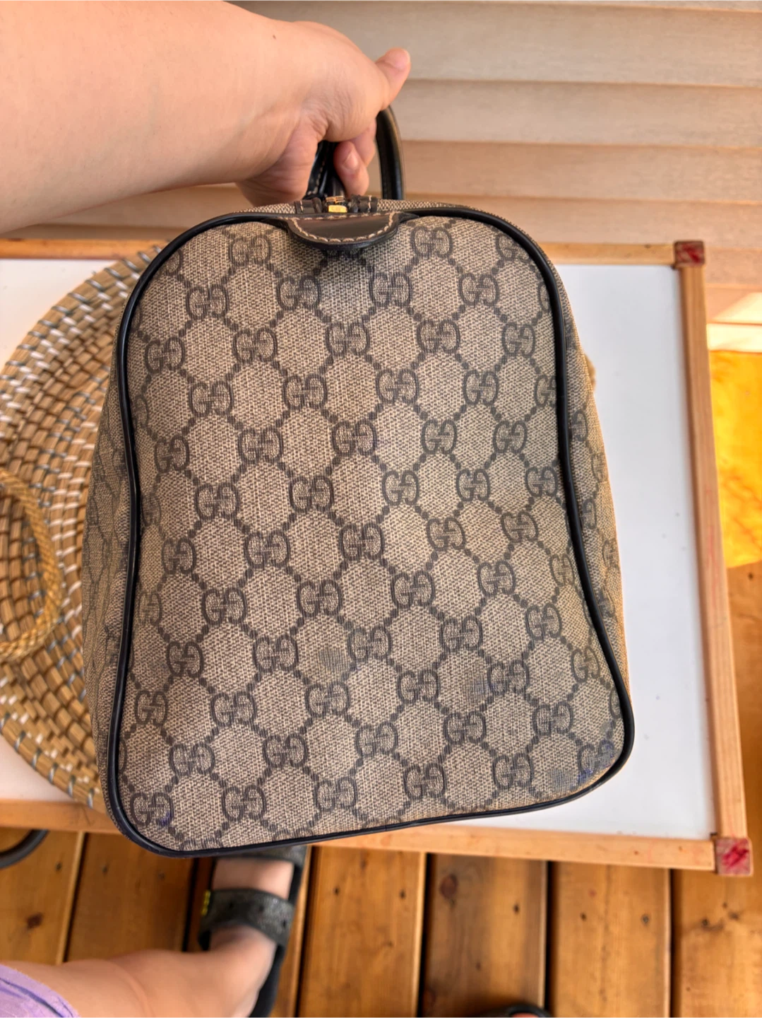 Gucci Brown GG Supreme Canvas Satchel  ( with entrupy) - photo 4