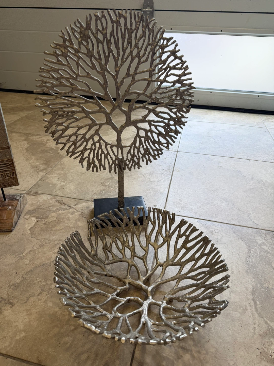 Decorative Metal Tree and Bowl Set