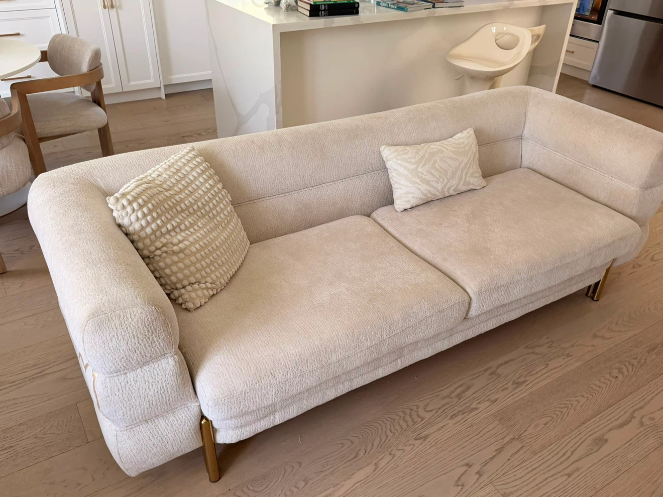 Cream textured sofa and armchair set - photo 2