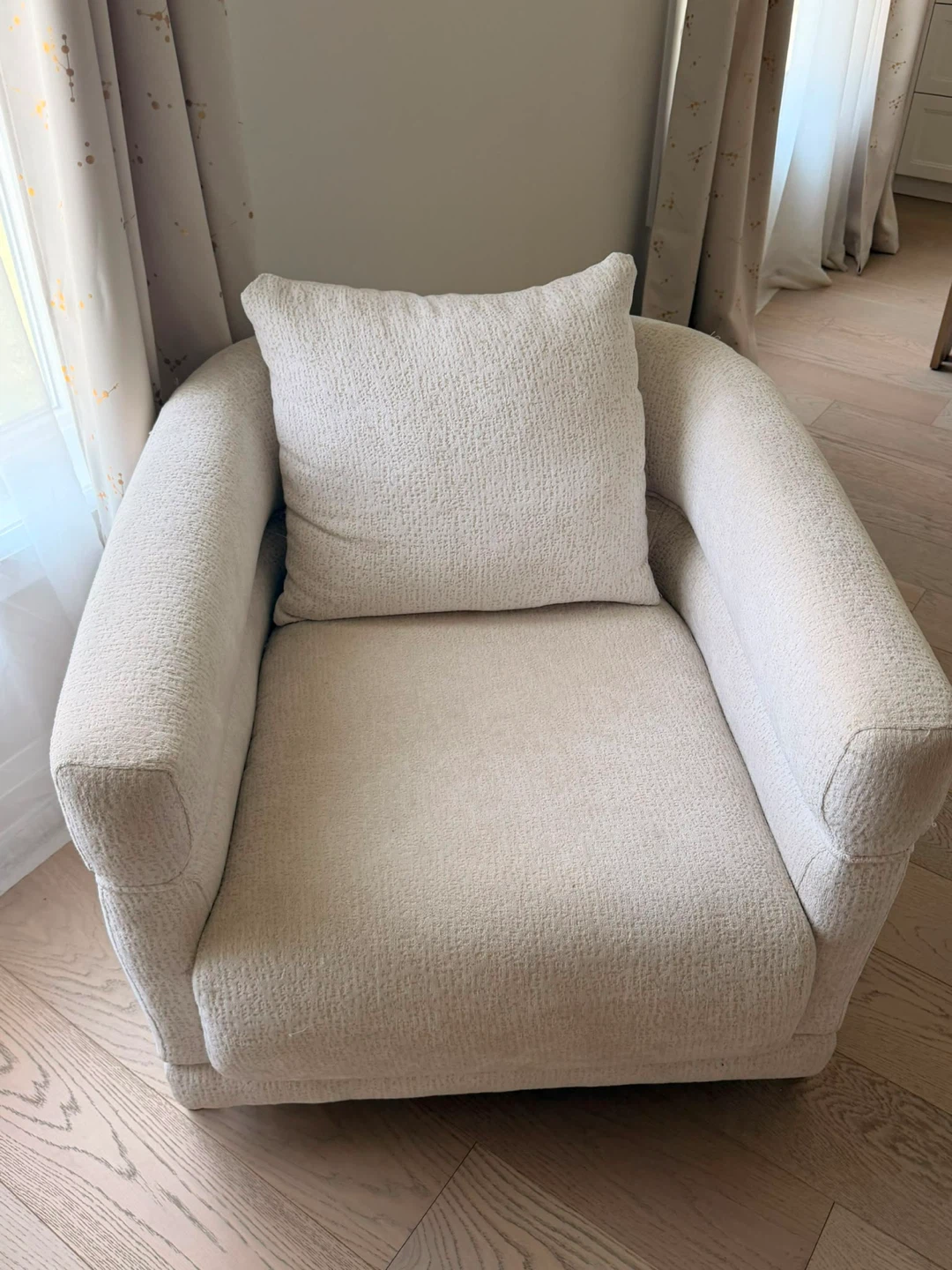 Cream textured sofa and armchair set - photo 3