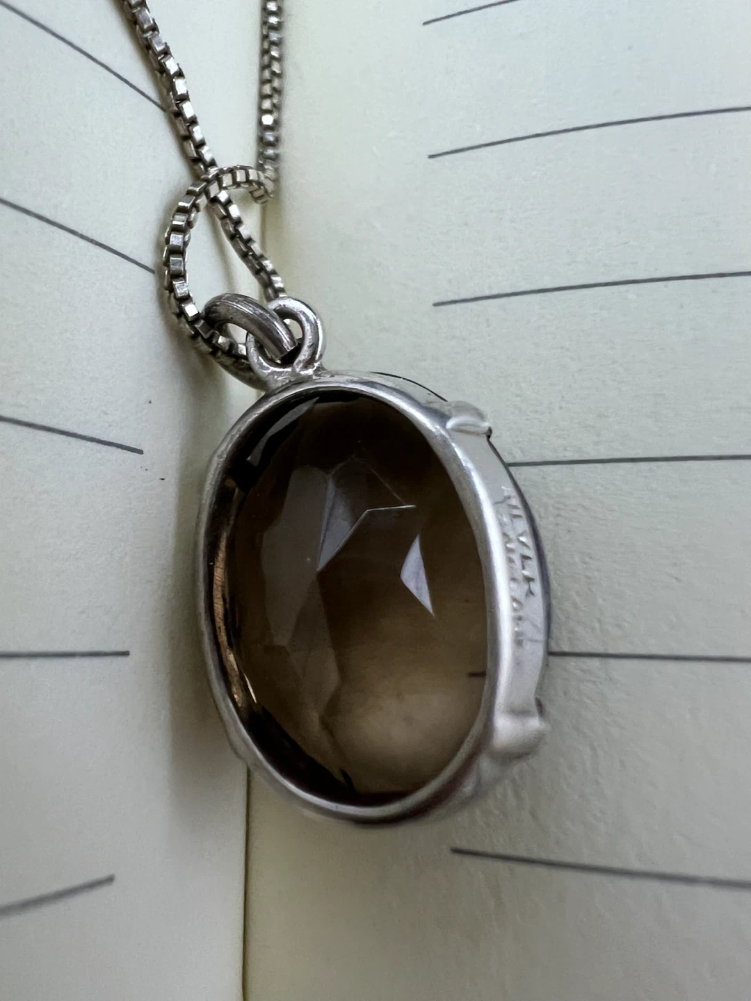 Vintage European Sterling Silver Smoky Quartz Necklace - photo 4