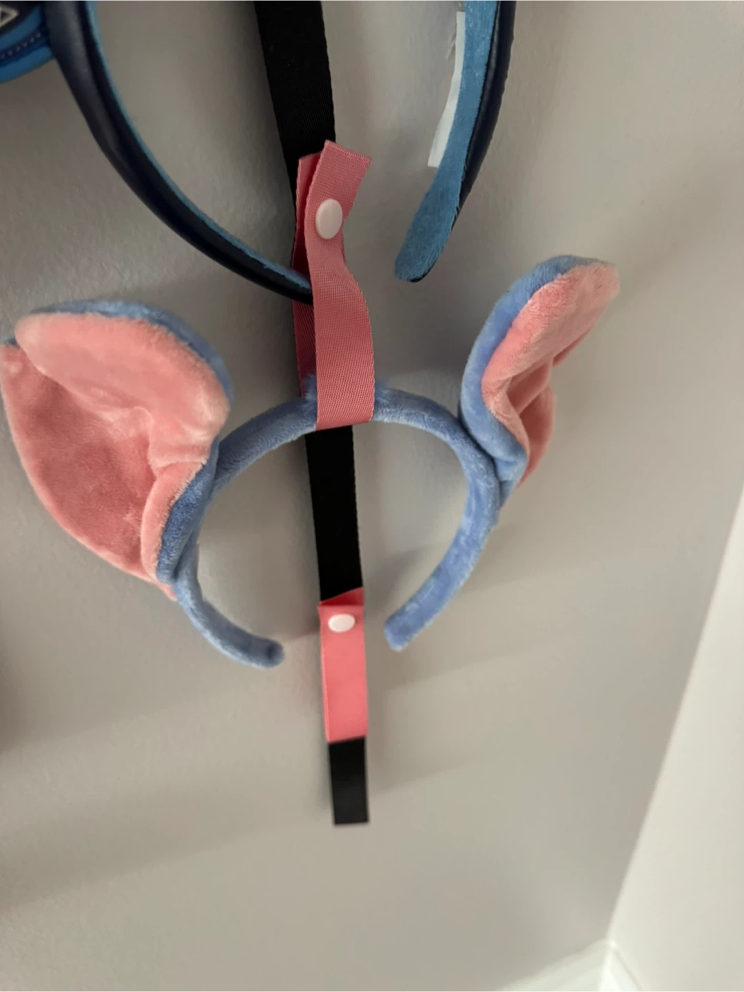 Blue and Pink Plush Ears Headband