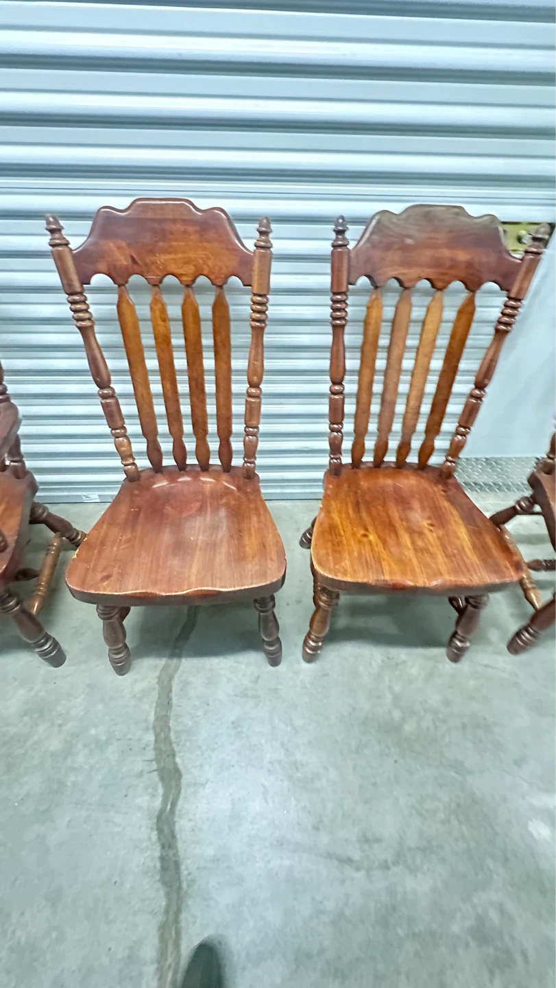 Set of 6 Wooden Dining Chairs - photo 3
