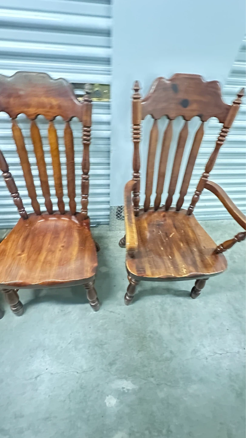 Set of 6 Wooden Dining Chairs - photo 2
