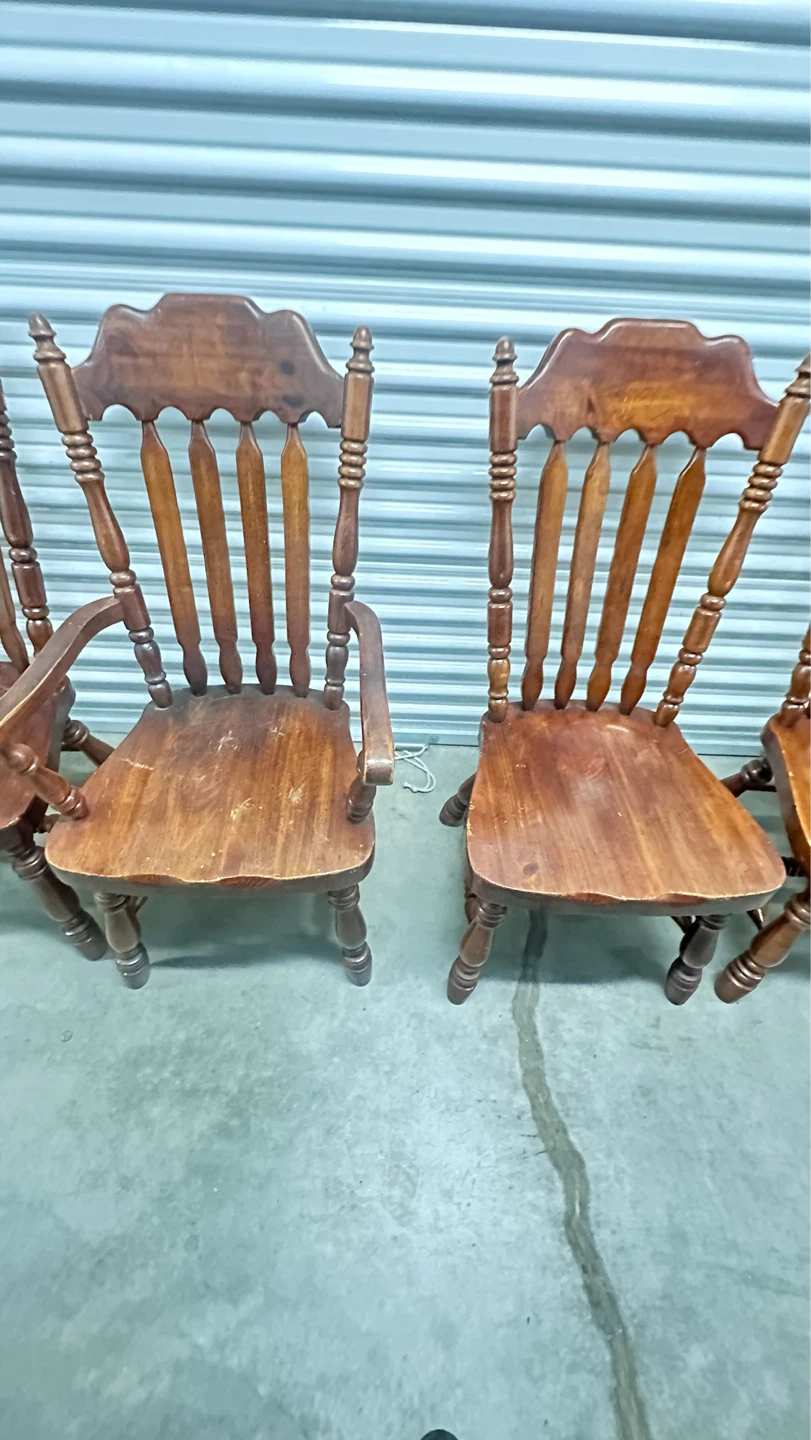 Set of 6 Wooden Dining Chairs - photo 4