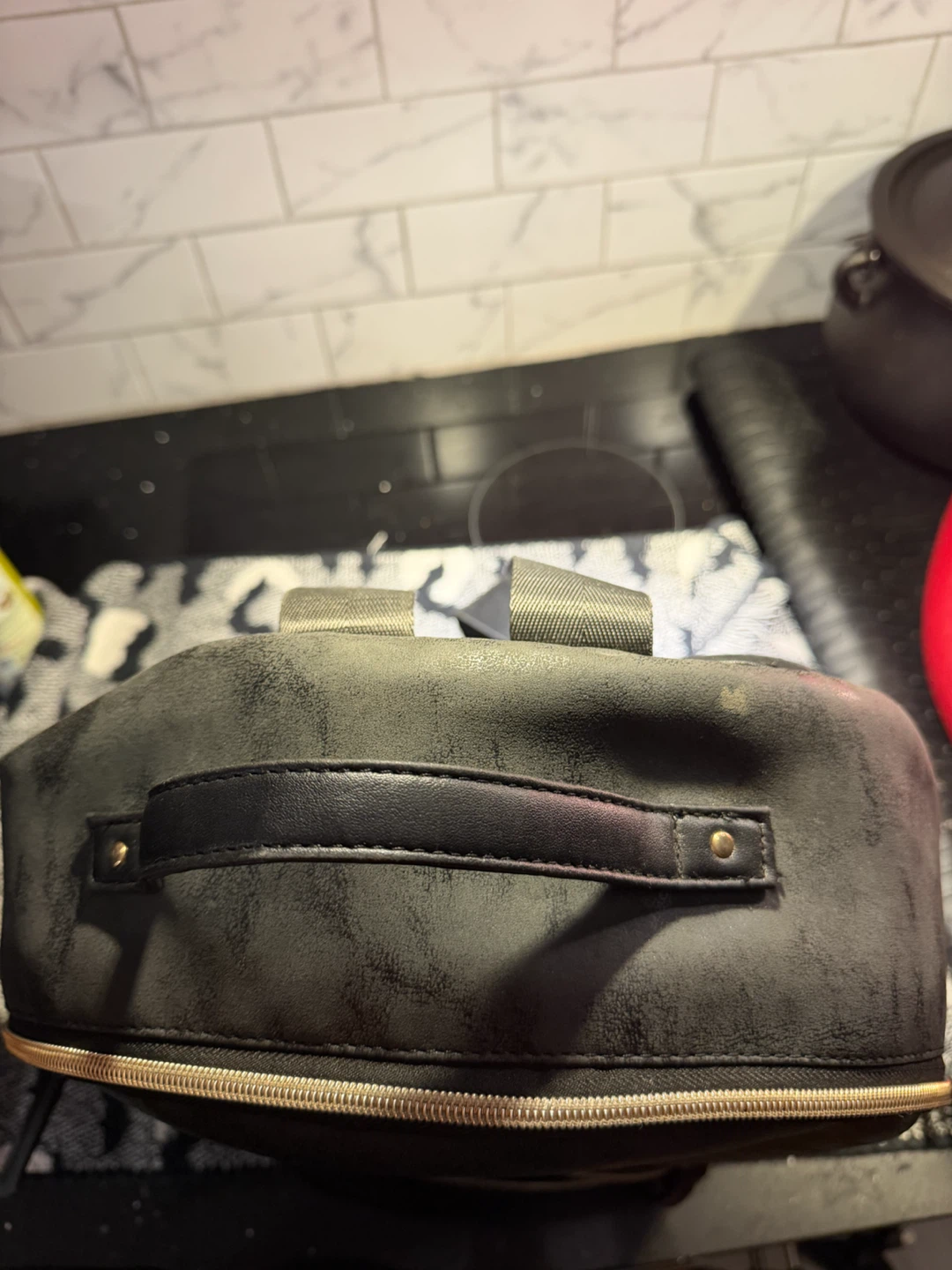 Black Faux Leather Backpack - photo 5