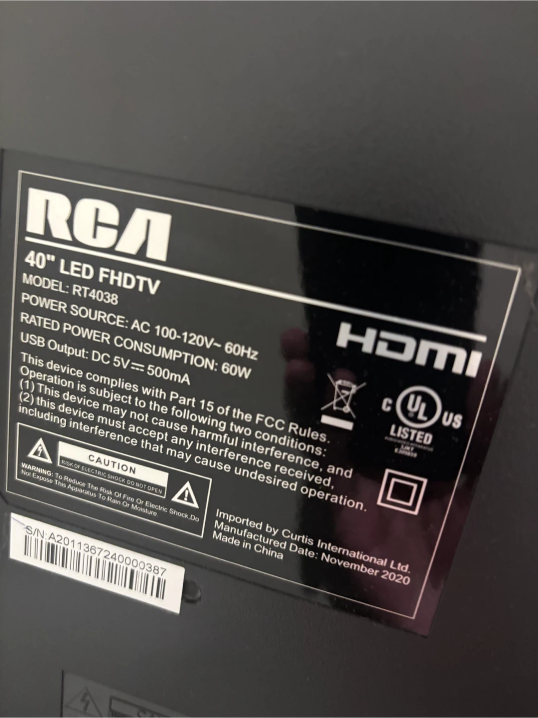 RCA 40" LED FHDTV - photo 2