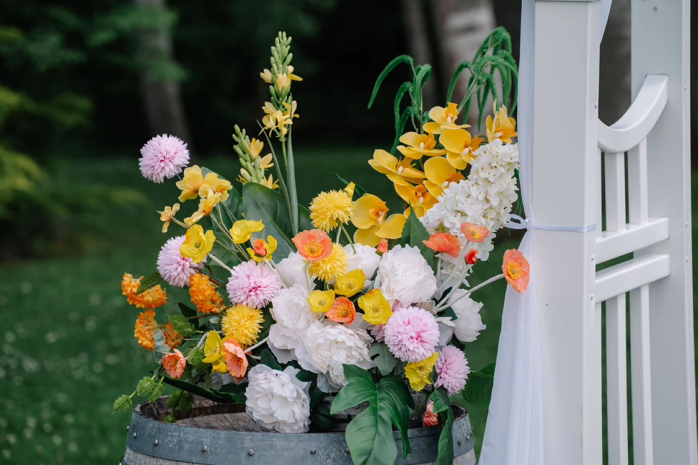 Wedding Flower Aisle Markers (Artificial Flowers Set of 2)